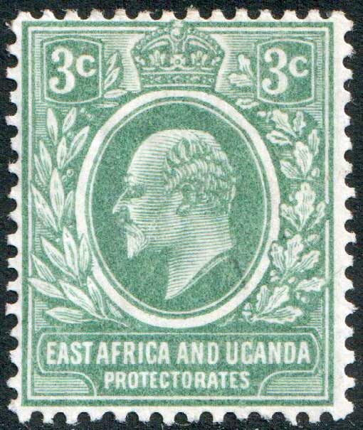 East Africa and Uganda KEVII 1907-08 3c Grey-Green SG35 Mint MH