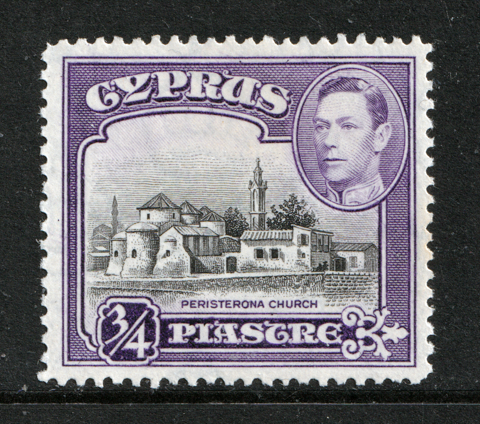 Cyprus KGVI 1938-51 3/4pi Black Violet SG153 Mint MLH