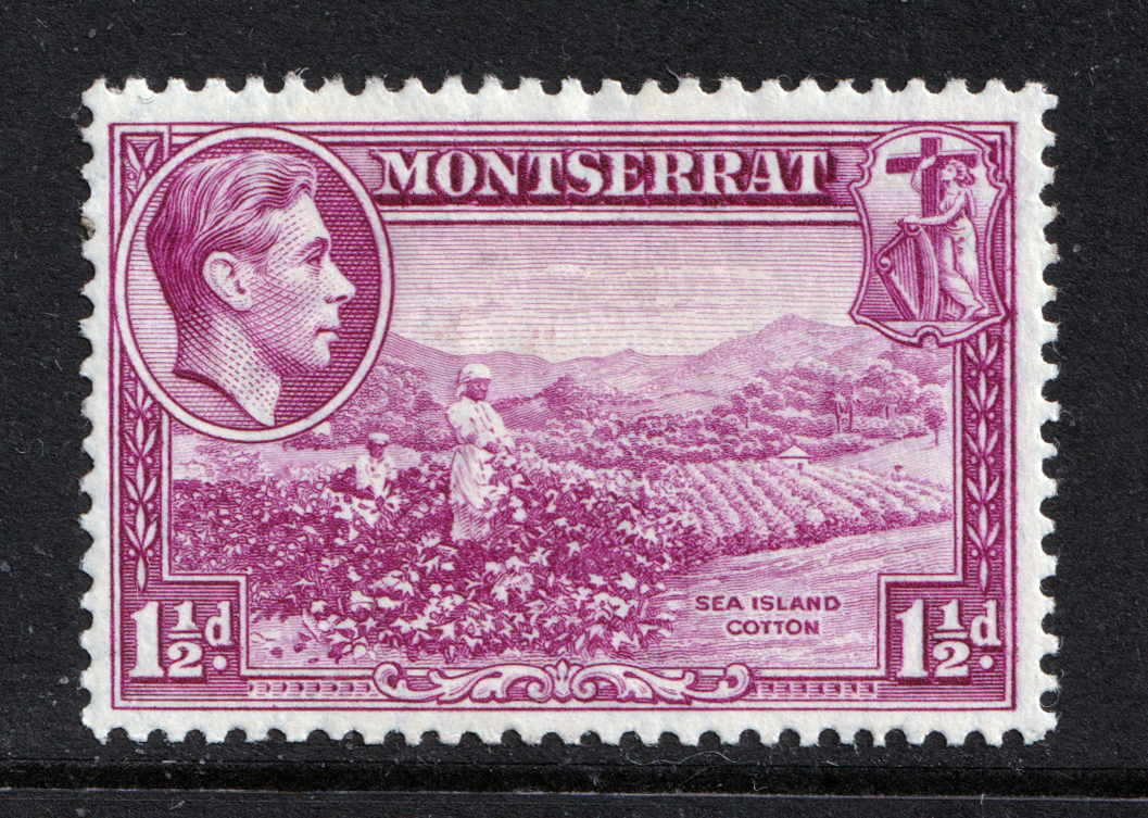 Montserrat KGVI 1938-48 1 1/2d Purple P13 SG103 Mint MH