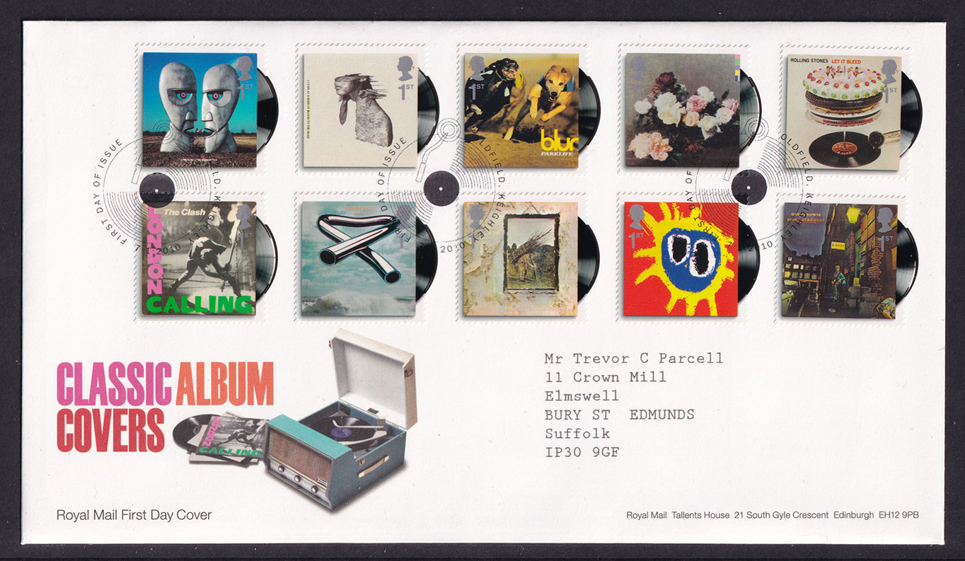 Great Britain QEII 2009 FDC Music Classic Album Covers Oldfield Postmark