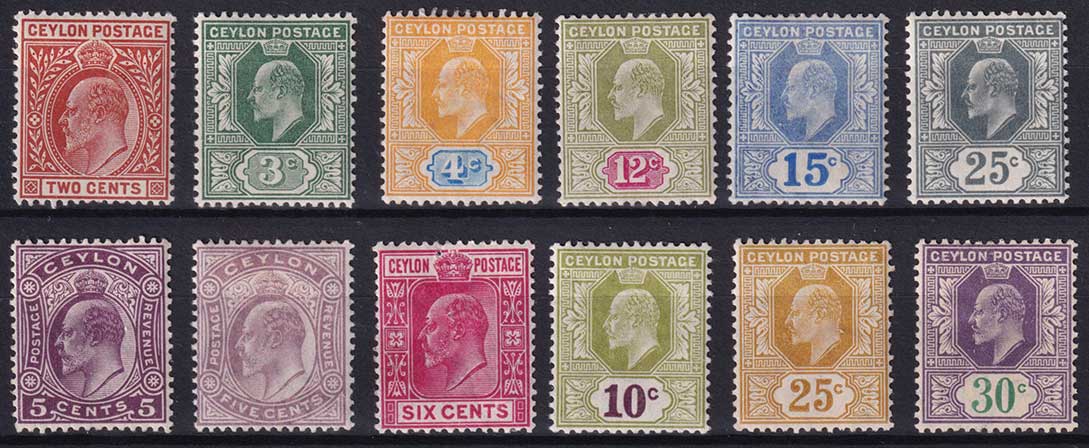 Ceylon KEVII 1903-11 Small Collection Mint MH
