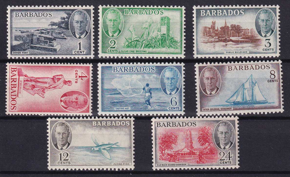 Barbados KGVI 1950 Part Set SG271/278 Mint MH