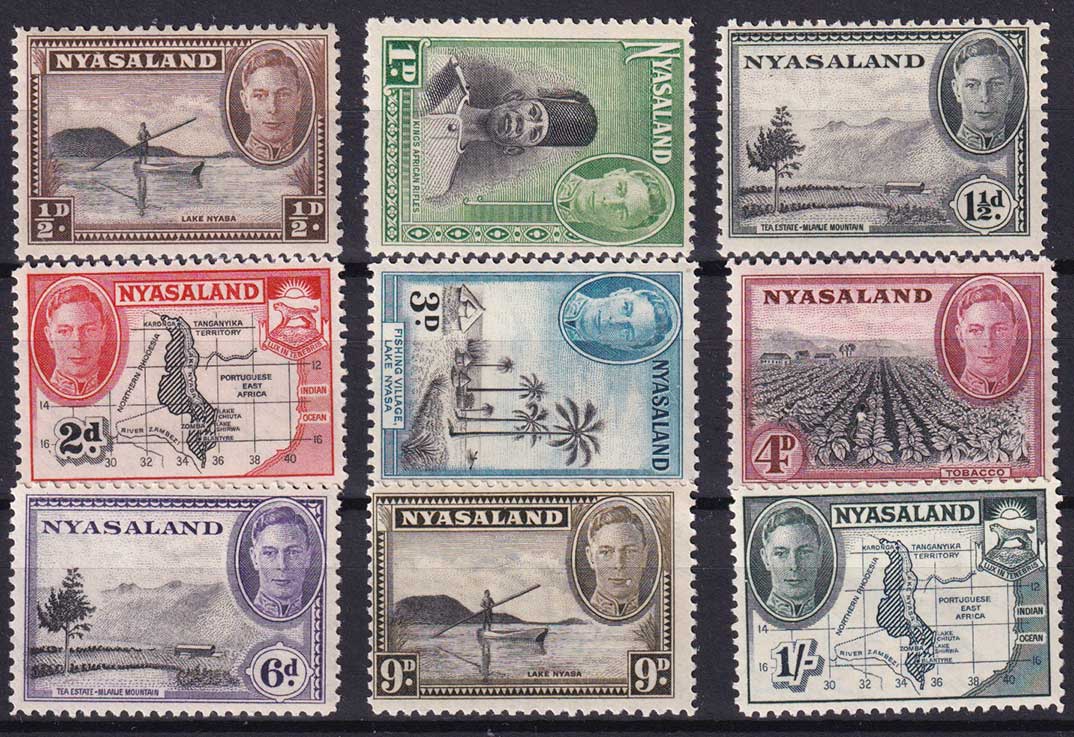 Nyasaland KGVI 1945 Part Set to 1s SG144/152 Mint MH