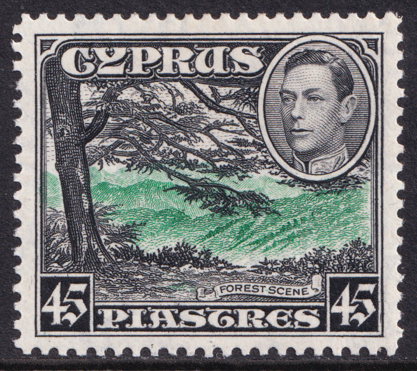 Cyprus KGVI 1938-51 45pi Green Black SG161 Mint MH