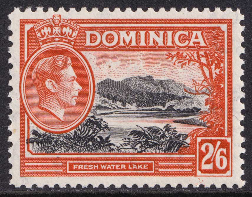 Dominica KGVI 1938-47 2s6d Black Vermilion Fresh Water Lake SG107 Mint MH