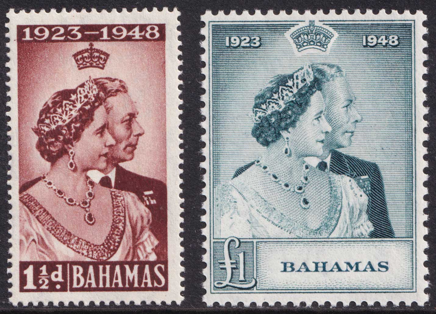 Bahamas KGVI 1948 £1 Slate-Green Silver Wedding SG195 Mint MLH