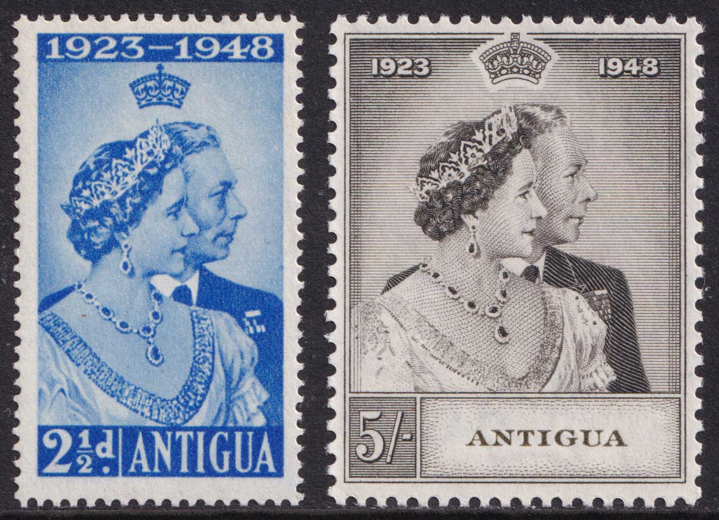 Antigua KGVI 1949 5s Grey-Olive Silver Wedding SG113 Mint MNH