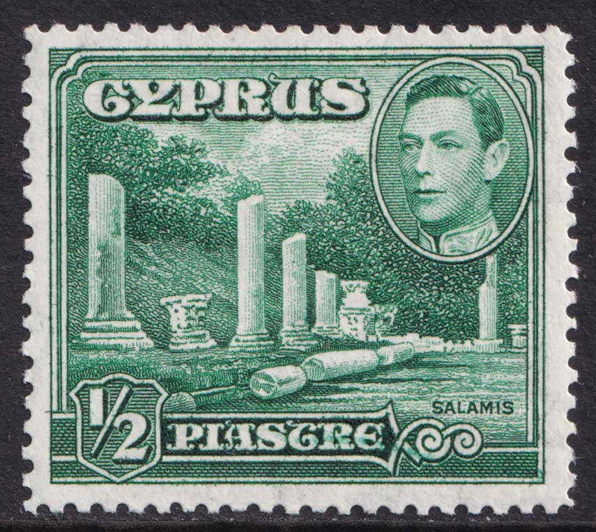 Cyprus KGVI 1938-51 1/2pi Green Forum SG152 Mint MH