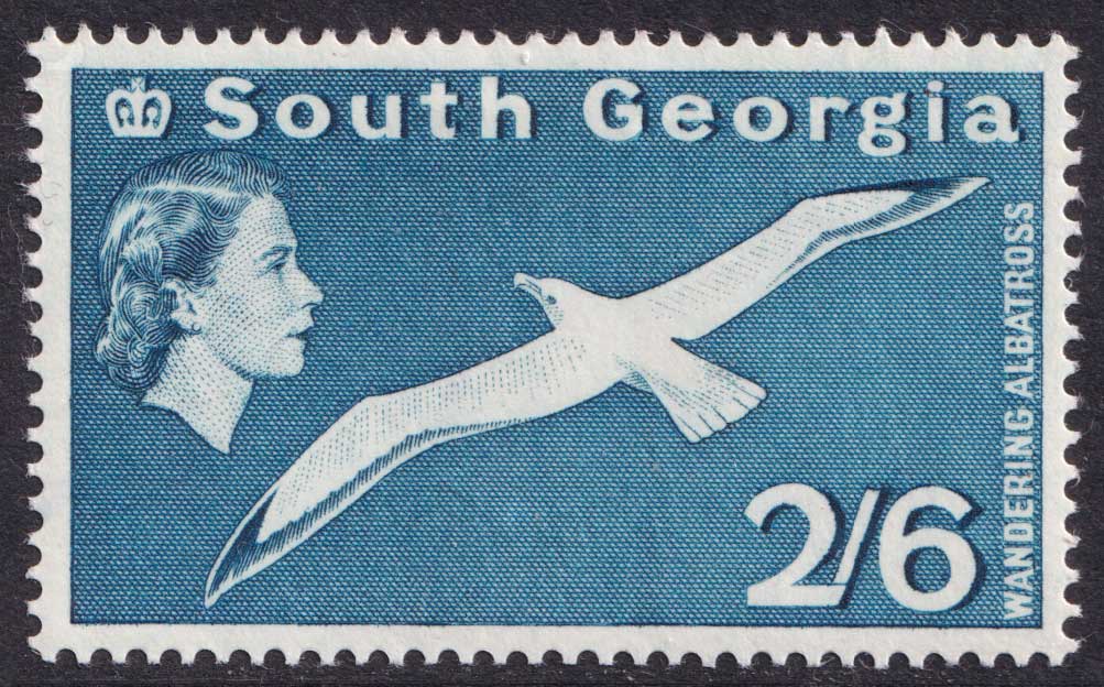South Georgia QEII 1963-69 2s6d Blue Wandering Albatross SG12 Mint MH