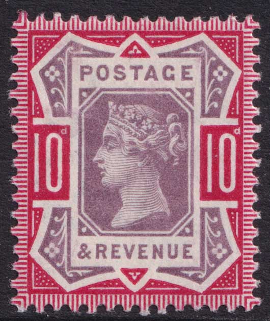 Great Britain QV 1887-92 10d Dull Purple Carmine Jubilee SG210 Mint MH