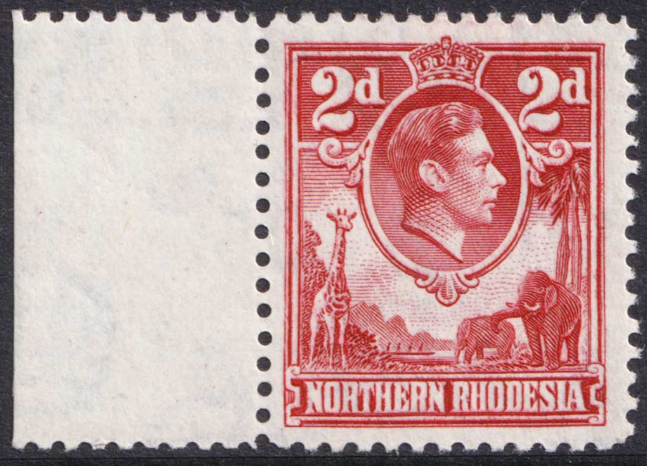 Northern Rhodesia KGVI 1938-52 2d Carmine-Red Animals SG32 Mint MNH